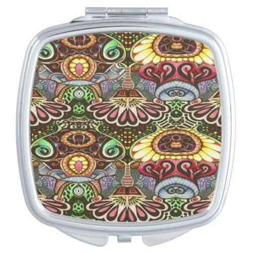 Cheerful Artist Party Doodle Creation Compact Mirror