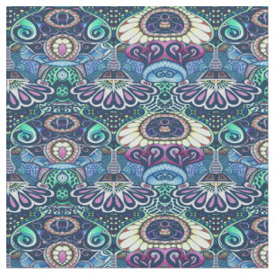 Cheerful Artist Party Doodle Creation Fabric