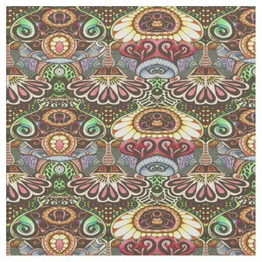 Cheerful Artist Party Doodle Creation Fabric