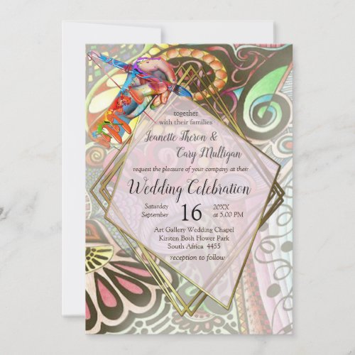 Cheerful Artist Party Doodle Creation Invitation