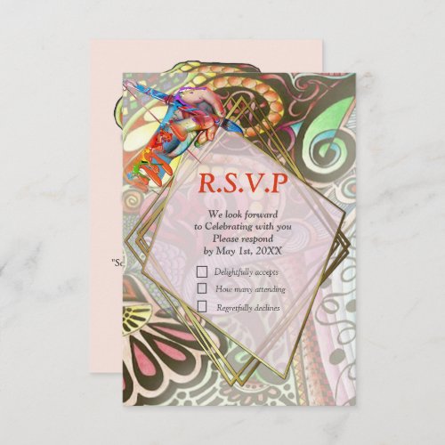 Cheerful Artist Party Doodle Creation RSVP Card