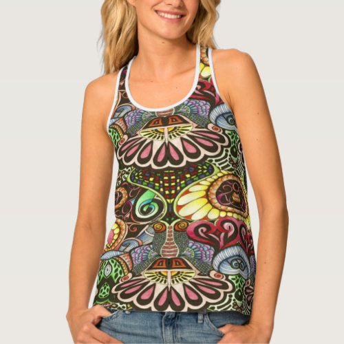 Cheerful Artist Party Doodle Creation Tank Top