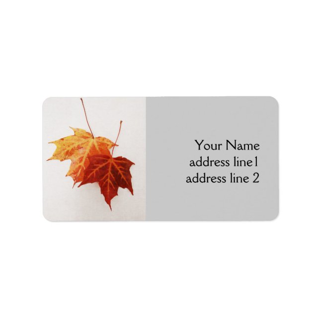 cheerful autumn maple leaves label (Front)