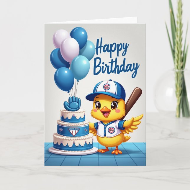 Cheerful Avian Birthday Card (Front)