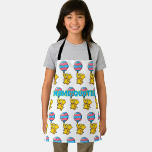 Cheerful Baby Elephant Hot Air Balloon Apron