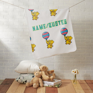 Cheerful Baby Elephant Hot Air Balloon Baby Blanket