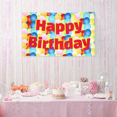 Cheerful Balloons Birthday Celebration Banner