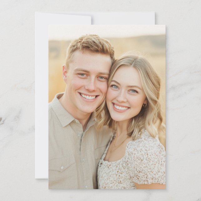 Cheerful Beige Naturalistic Photo Invitation (Front)