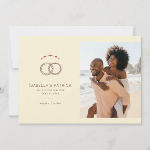 Cheerful Beige Wedding Rings Save The Date