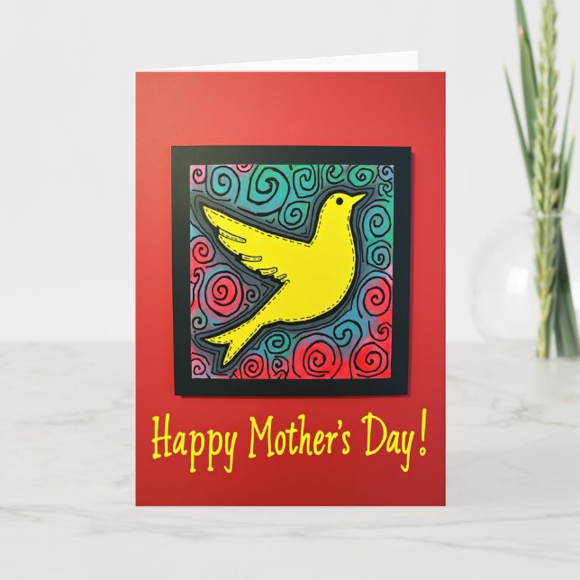 Cheerful Bird Mothers Day Card (Front)