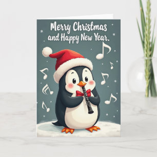 Cheerful Bird Music Christmas Card