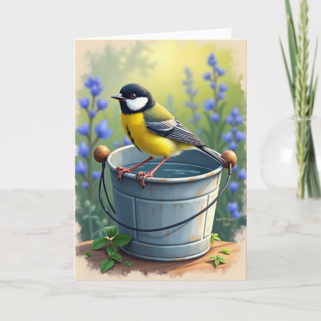 Cheerful Birthday Bird Card (Front)