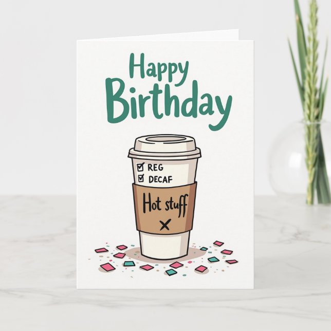 Cheerful Birthday Cup Art Card (Front)