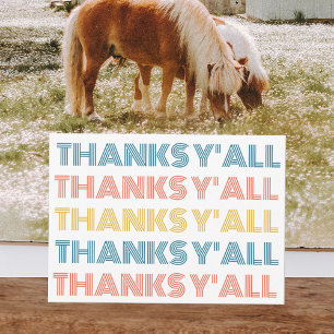 Cheerful Blank Thanks Y'all Greeting Card