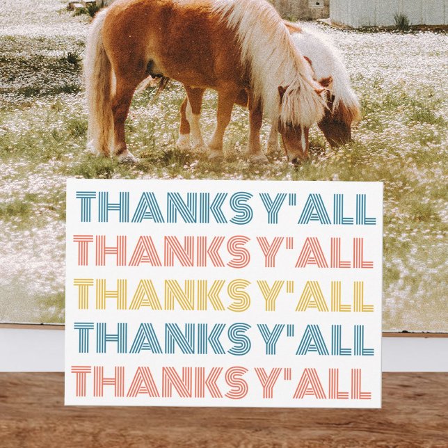 Cheerful Blank Thanks Y'all Greeting Card (Creator Uploaded)