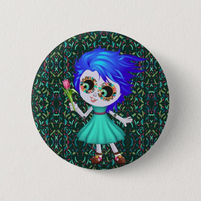 Cheerful Blossom Button (Front)