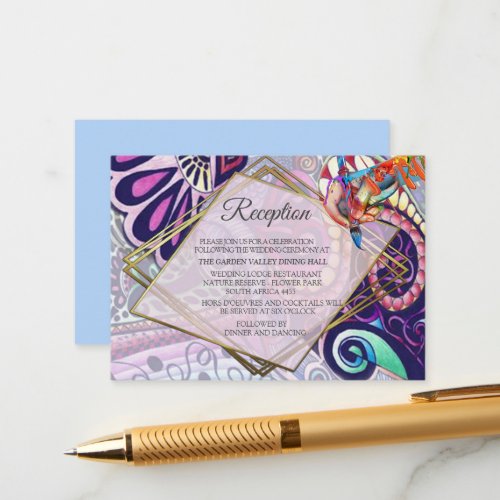 Cheerful Blue Artist Party Doodle Creation Enclosure Card