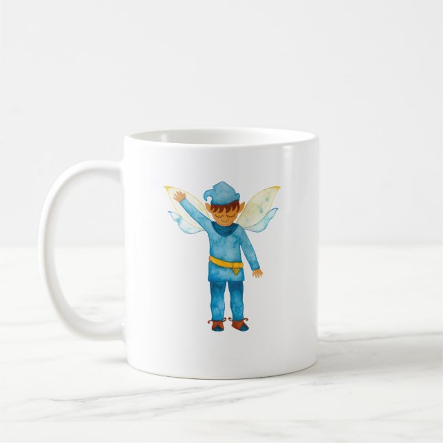Cheerful Blue Elf Mug (Left)