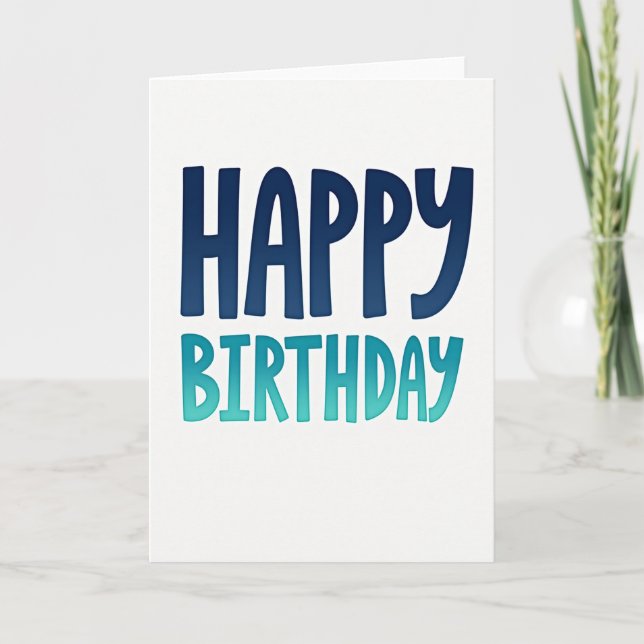 Cheerful Blue Gradient Card (Front)