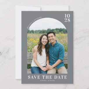 Cheerful Blue Natural Photo Save The Date