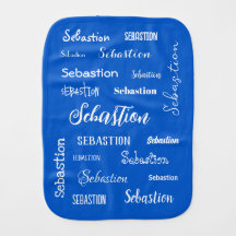 Cheerful Blue Signature Name Polka Dot Back