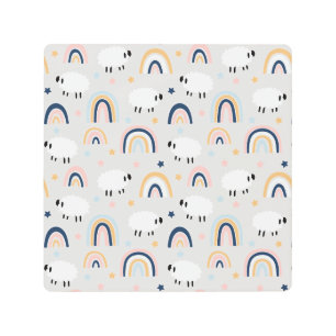 Cheerful Boho Sheep Rainbow Print