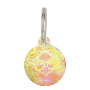 Cheerful Boho Southwest Bohemian Acrylic Fluid Pou Pet ID Tag