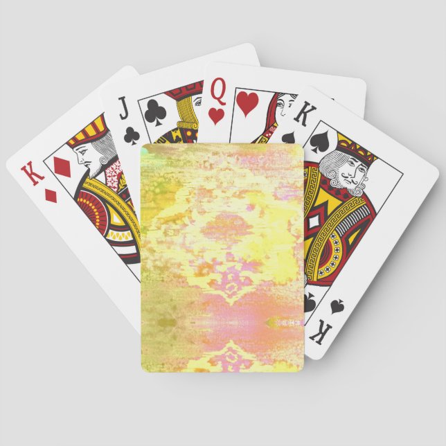 Cheerful Boho Southwest Bohemian Acrylic Fluid Pou Poker Cards (Back)