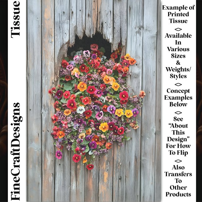 Cheerful Bold Pansies & Wildflowers CL6 Decoupage Tissue Paper (Creator Uploaded)