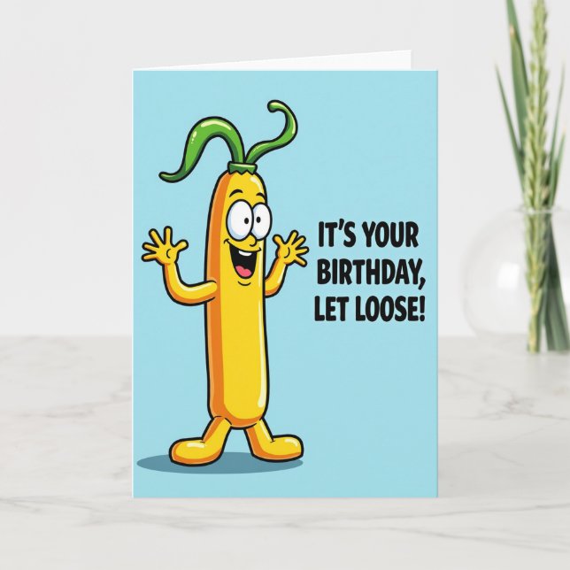 Cheerful Botanical Birthday Card (Front)