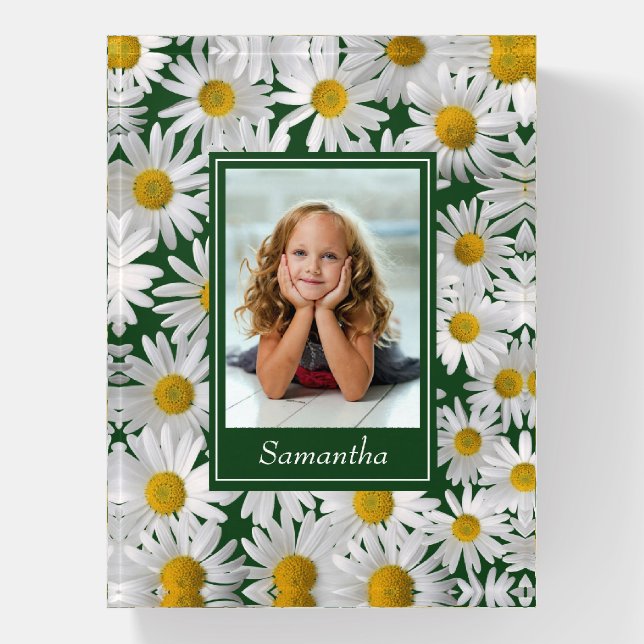 Cheerful Bright Daisy Custom Photo – Paperweight (Vertical)