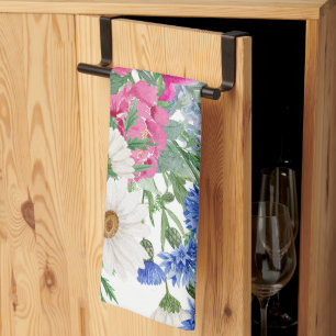 Cheerful Bright Spring Daisies Kitchen Towel