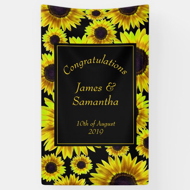 Cheerful Bright Yellow Sunflower  - Banner (Vertical)