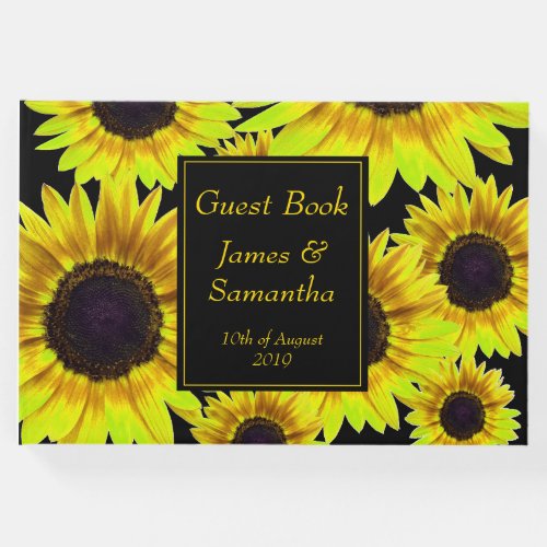 Cheerful Bright Yellow Sunflower  _ Guest Book