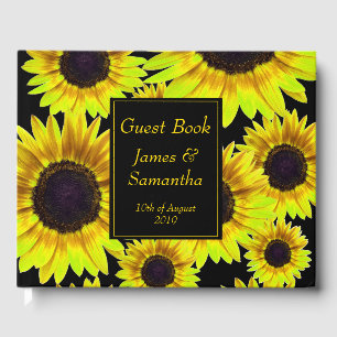 Cheerful Bright Yellow Sunflower - Guest Book