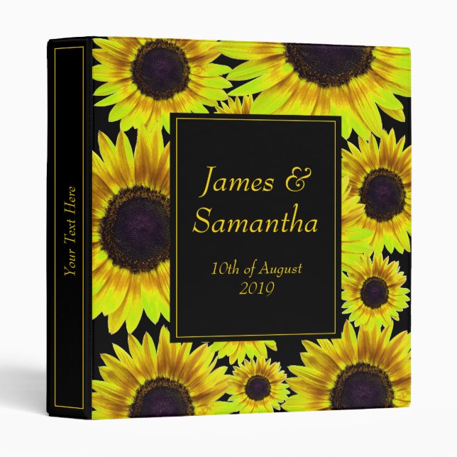 Cheerful Bright Yellow Sunflower  - Planner 3 Ring Binder (Front/Spine)
