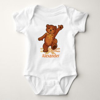 Cheerful Brown Teddy Bears With Orange Bows