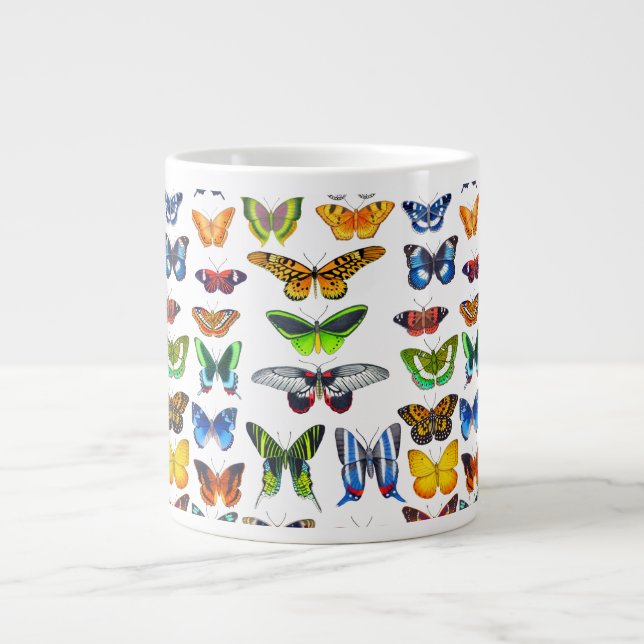 Cheerful Butterflies Art Giant Coffee Mug (Front)