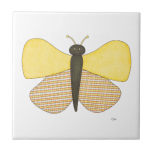 Cheerful Butterfly Art Tile-Erin Brie Art Ceramic  Tile