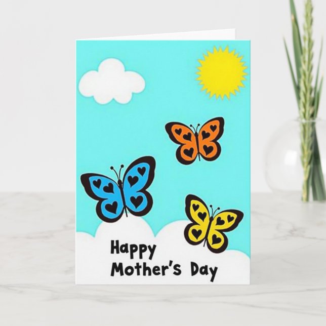Cheerful Butterfly Mothers Day Card (Front)