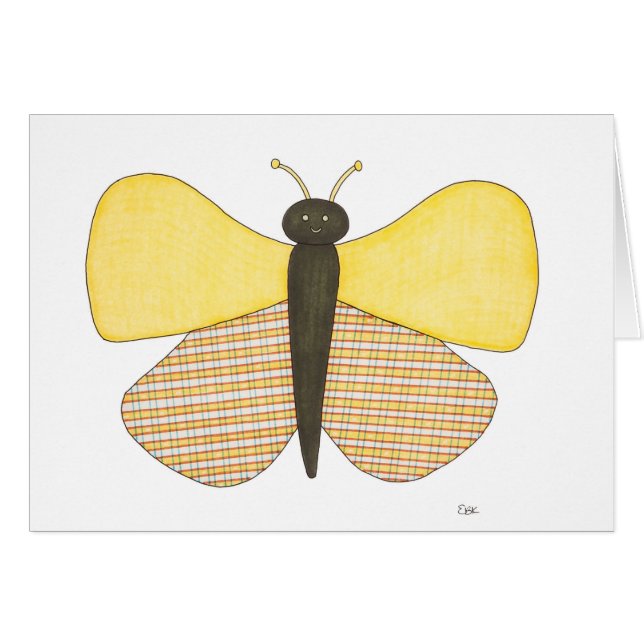 Cheerful Butterfly Notecard (Front Horizontal)