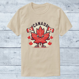 Cheerful Canada Flag Maple Leaf T-Shirt