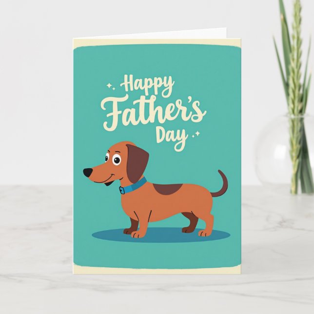 Cheerful Canine Fathers Day Card (Front)