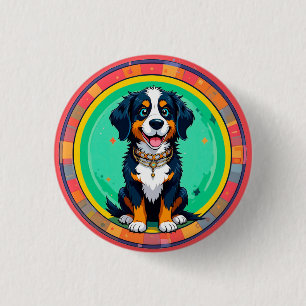 Cheerful Cartoon Dog Button