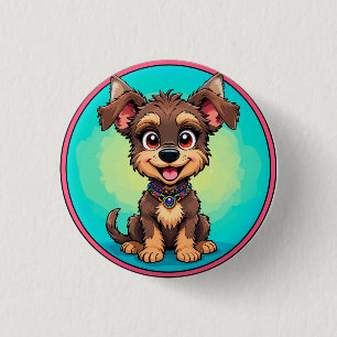 Cheerful Cartoon Dog Button