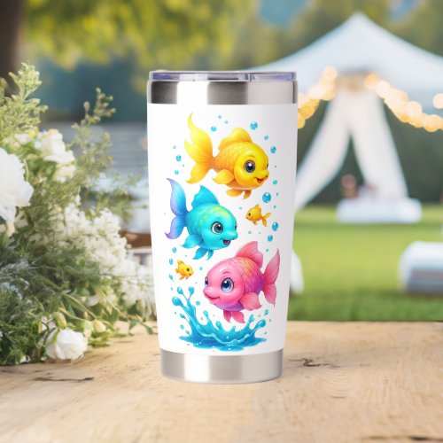 Cheerful Cartoon Fish Mug Insulated Tumbler