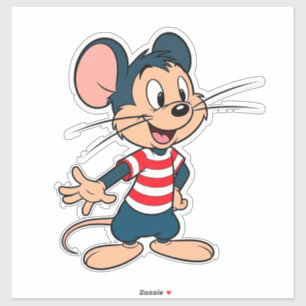 Cheerful Cartoon Mouse Character Sticker