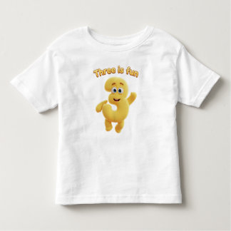 Cheerful Cartoon Number 3 | "Three is Fun" Toddler T-shirt