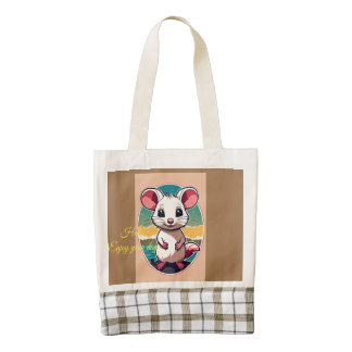 Cheerful Cartoon Print Zazzle HEART Tote Bag.