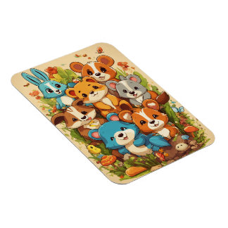 Cheerful Cartoon Squirrel Photo Magnet